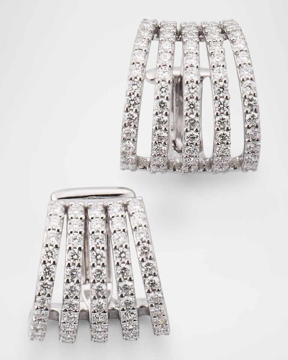 Diamond Huggie Earrings in 18K White Gold